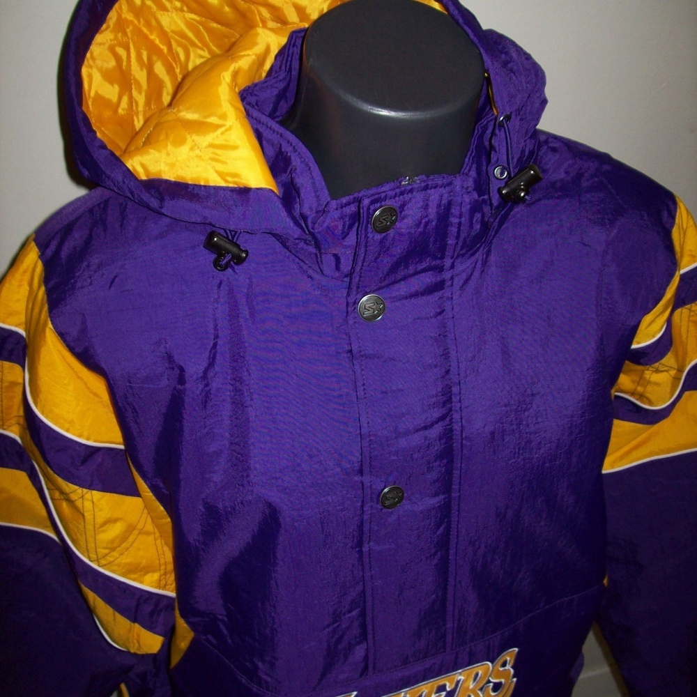 LOS ANGELES LAKERS Starter Half Zip Hooded Jacket SMALL_3